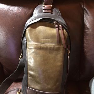 Authentic Coach Bleecker Sling Mixed Leather